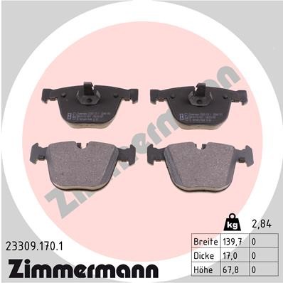 Слика на плочки ZIMMERMANN 23309.170.1 за BMW 5 Touring E61 530 d - 211 коњи дизел