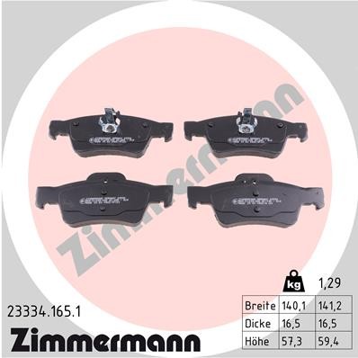 Слика на плочки ZIMMERMANN 23334.165.1 за Mercedes S-class Saloon (w220) S 430 4-matic (220.083, 220.183) - 279 коњи бензин