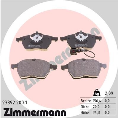 Слика на плочки ZIMMERMANN 23392.200.1 за VW Bora комби (1J6) 1.9 TDI - 90 коњи дизел