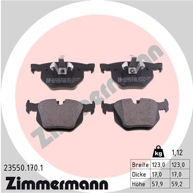 Слика на плочки ZIMMERMANN 23550.170.1 за BMW 3 Coupe E92 330 d xDrive - 245 коњи дизел