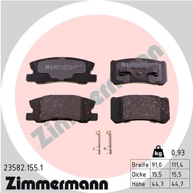 Слика на плочки ZIMMERMANN 23582.155.1 за Mitsubishi ASX (GA W) 1.8 DI-D 4WD - 116 коњи дизел