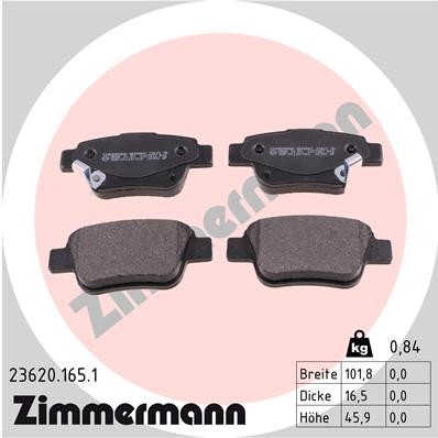 Слика на плочки ZIMMERMANN 23620.165.1 за Toyota Avensis Estate (T25) 2.4 - 163 коњи бензин