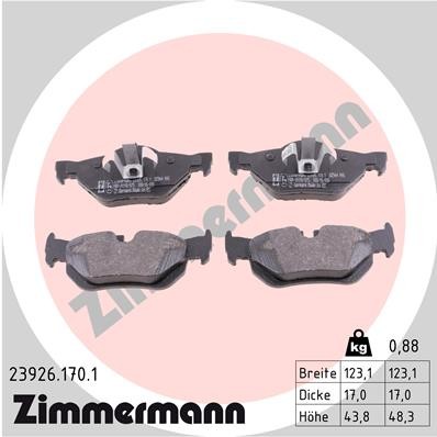 Слика на плочки ZIMMERMANN 23926.170.1 за BMW 1 Cabrio E88 120 i - 170 коњи бензин