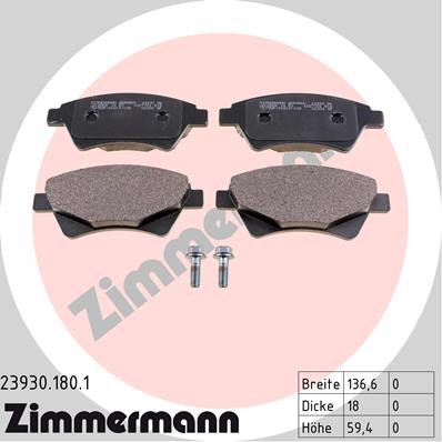 Слика на плочки ZIMMERMANN 23930.180.1 за Renault Megane 2 Grandtour 2.0 - 135 коњи бензин