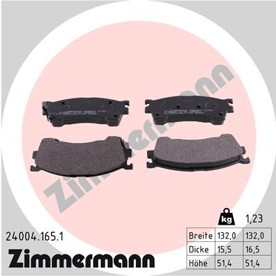 Слика на плочки ZIMMERMANN 24004.165.1 за Mazda 626 Hatchback (GF) 1.8 - 100 коњи бензин