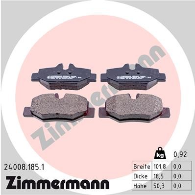 Слика на плочки ZIMMERMANN 24008.185.1 за Mercedes Vito BUS (w639) 126 - 258 коњи бензин