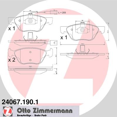 Слика на плочки ZIMMERMANN 24067.190.1 за Alfa Romeo 156 (932) Sportwagon 1.9 JTD - 126 коњи дизел