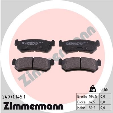 Слика на плочки ZIMMERMANN 24071.145.1 за CHEVROLET NUBIRA 2.0 D - 121 коњи дизел