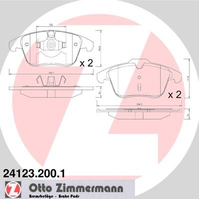 Слика на плочки ZIMMERMANN 24123.200.1 за Ford Mondeo 4 2.0 Flexifuel - 145 коњи Бензин/Етанол