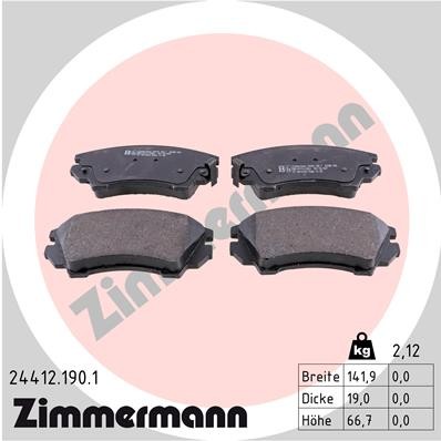 Слика на плочки ZIMMERMANN 24412.190.1 за Opel Astra GTC 1.6 - 180 коњи бензин