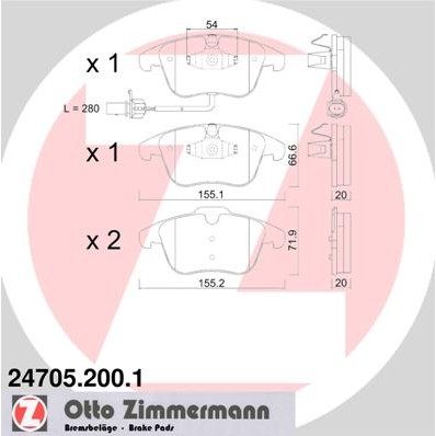 Слика на плочки ZIMMERMANN 24705.200.1 за Audi A4 Avant (8K5, B8) 1.8 TFSI - 170 коњи бензин