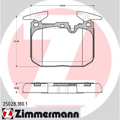 Слика на плочки ZIMMERMANN 25028.180.1 за BMW 1 F21 120 d xDrive - 200 коњи дизел