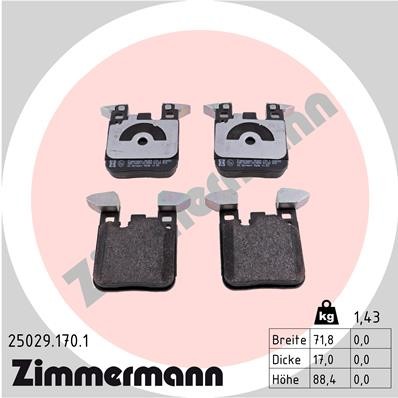 Слика на плочки ZIMMERMANN 25029.170.1 за BMW 1 F21 116 d - 116 коњи дизел