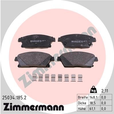 Слика на плочки ZIMMERMANN 25034.185.2 за Opel Astra GTC 1.6 - 180 коњи бензин