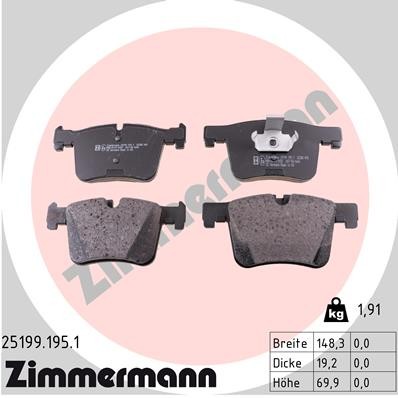 Слика на плочки ZIMMERMANN 25199.195.1 за BMW 1 F21 125 d - 211 коњи дизел