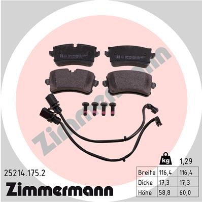 Слика на плочки ZIMMERMANN 25214.175.2 за Porsche Macan (95B) 3.6 Turbo - 400 коњи бензин