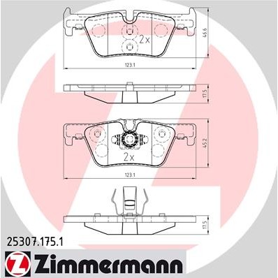 Слика на плочки ZIMMERMANN 25307.175.1 за BMW 1 F21 125 d - 211 коњи дизел