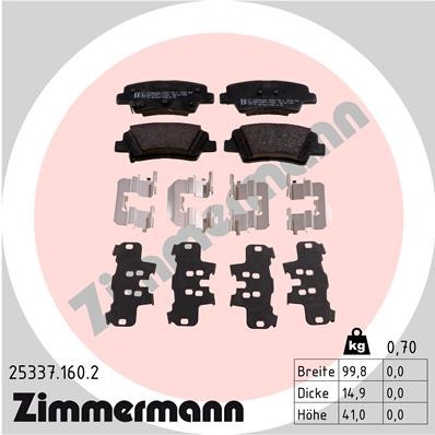 Слика на плочки ZIMMERMANN 25337.160.2 за Hyundai i40 CW 1.7 CRDi - 116 коњи дизел