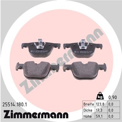 Слика на плочки ZIMMERMANN 25514.180.1 за BMW 3 Sedan F30 F35 F80 335 d xDrive - 313 коњи дизел