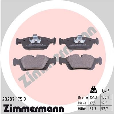 Слика на плочки ZIMMERMANN pb:z 23287.175.9 за BMW 3 Cabrio E36 325 i - 192 коњи бензин