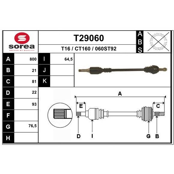 Слика на Полуосовина EAI T29060