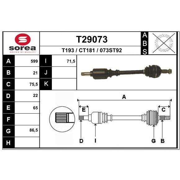 Слика на Полуосовина EAI T29073