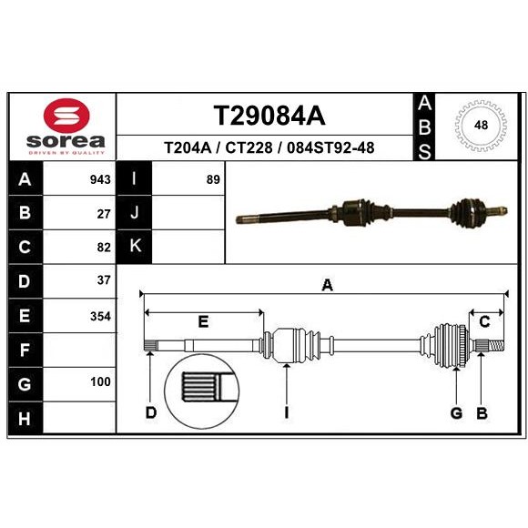 Слика на Полуосовина EAI T29084A