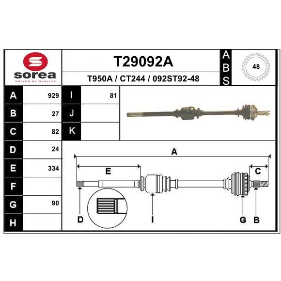 Слика на Полуосовина EAI T29092A