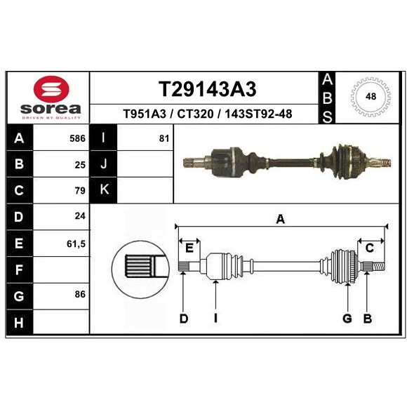 Слика на Полуосовина EAI T29143A3