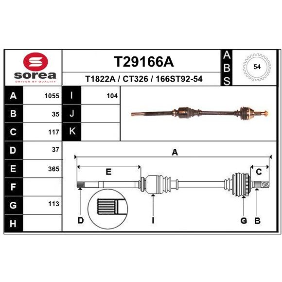 Слика на Полуосовина EAI T29166A