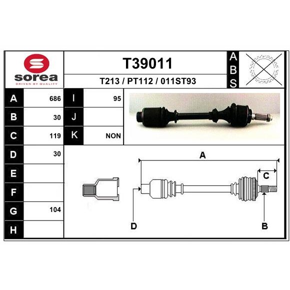 Слика на Полуосовина EAI T39011