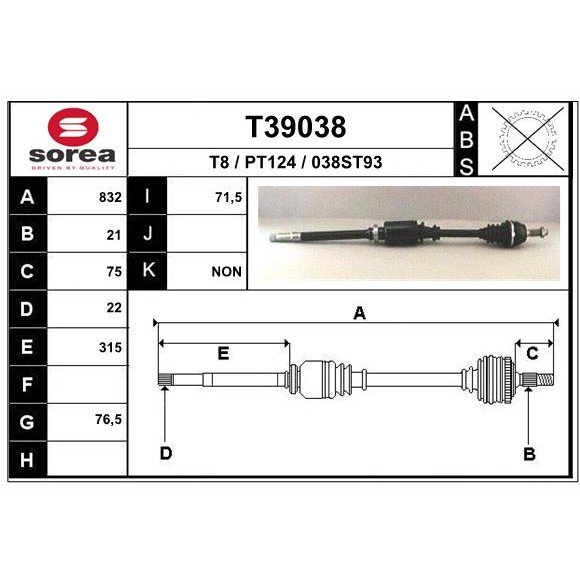 Слика на Полуосовина EAI T39038