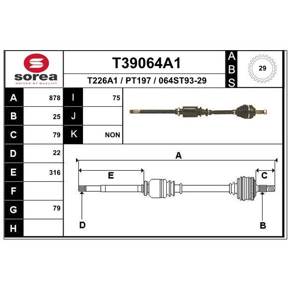 Слика на Полуосовина EAI T39064A1