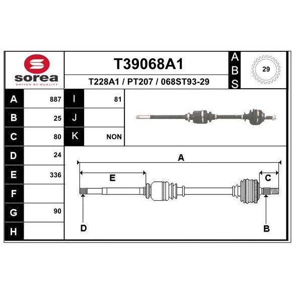 Слика на Полуосовина EAI T39068A1