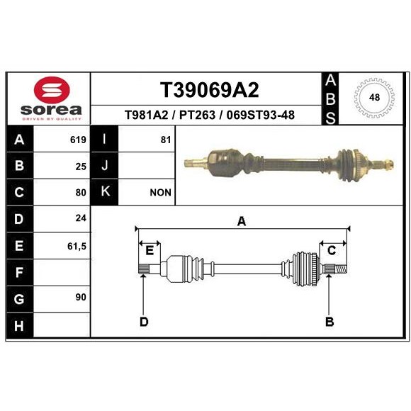 Слика на Полуосовина EAI T39069A2