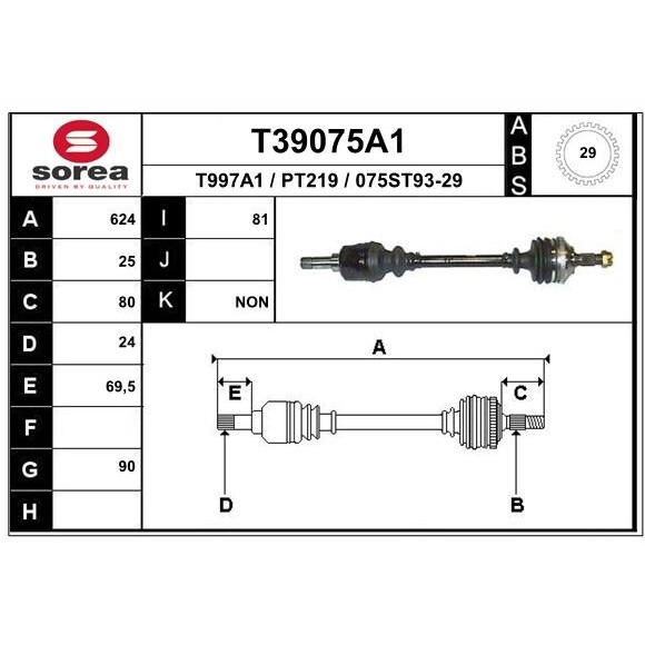 Слика на Полуосовина EAI T39075A1