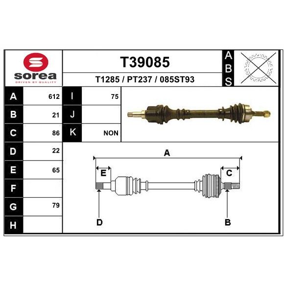 Слика на Полуосовина EAI T39085