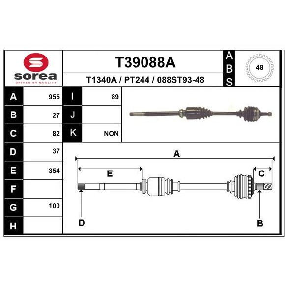 Слика на Полуосовина EAI T39088A