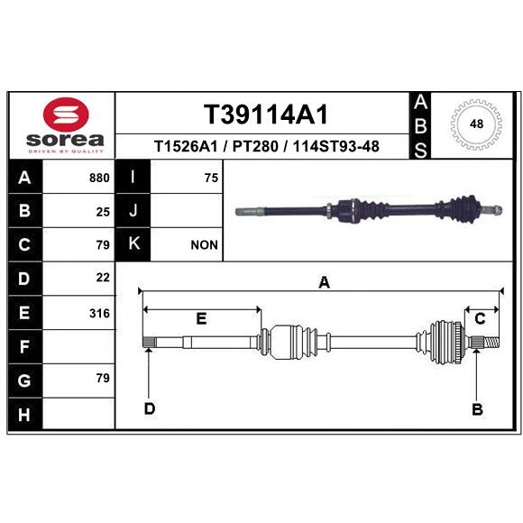 Слика на Полуосовина EAI T39114A1