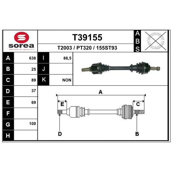 Слика на Полуосовина EAI T39155