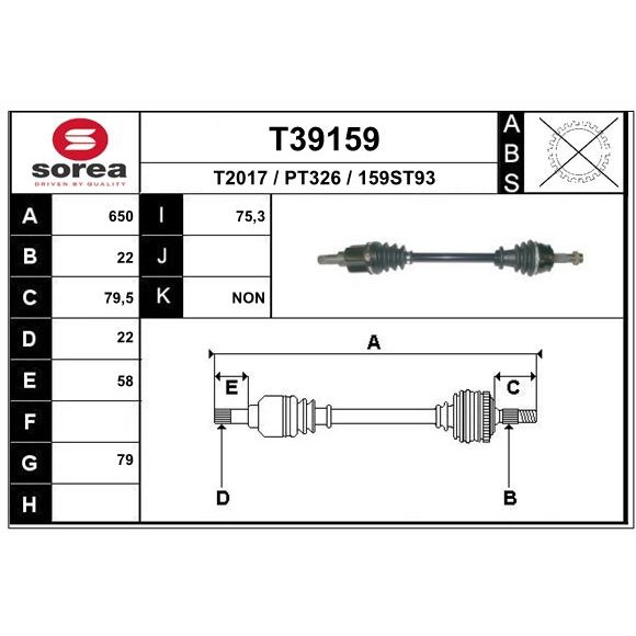 Слика на Полуосовина EAI T39159