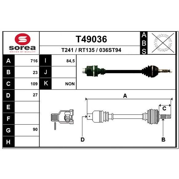 Слика на Полуосовина EAI T49036