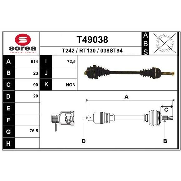 Слика на Полуосовина EAI T49038