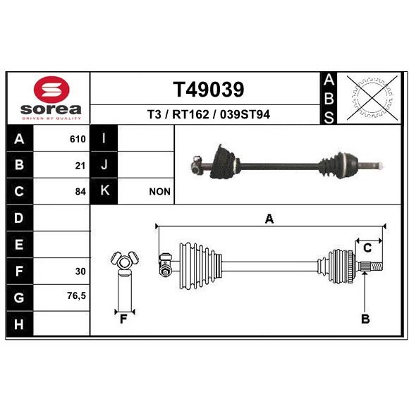 Слика на Полуосовина EAI T49039