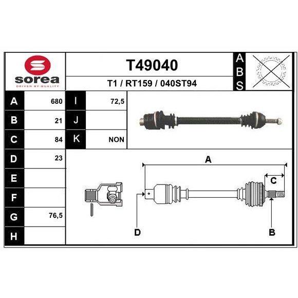 Слика на Полуосовина EAI T49040