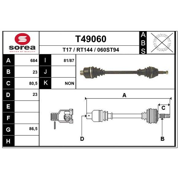 Слика на Полуосовина EAI T49060