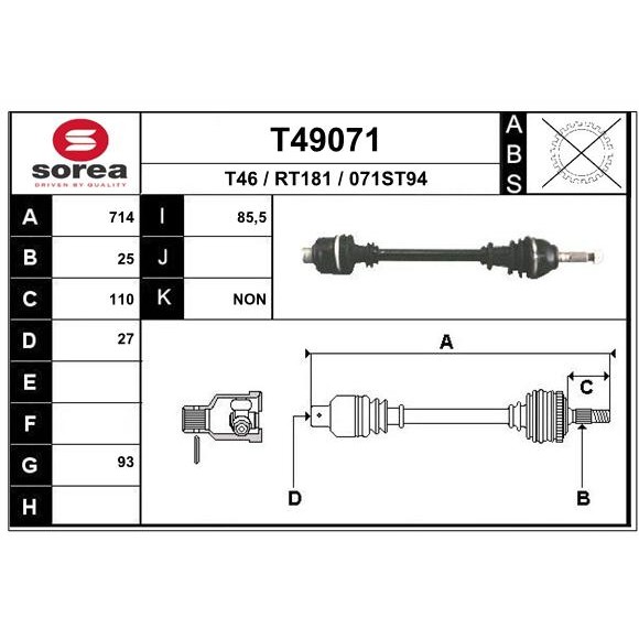 Слика на Полуосовина EAI T49071