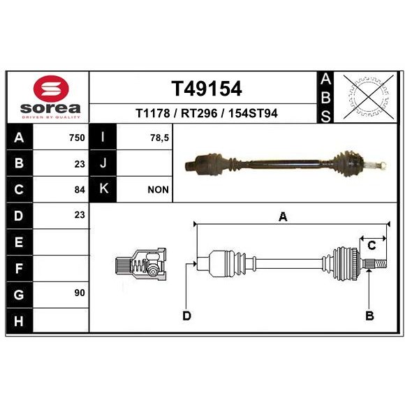 Слика на Полуосовина EAI T49154