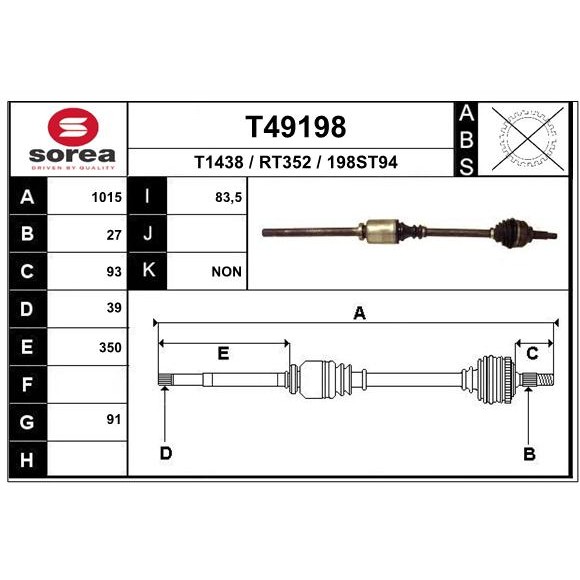 Слика на Полуосовина EAI T49198