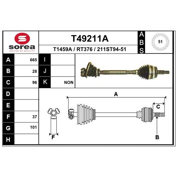 Слика на Полуосовина EAI T49211A